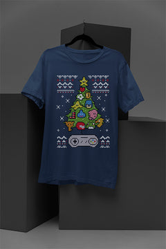 UGLY Nintendo Christmas Tree | Retro Mario Holiday Tee | Vintage Gamer Xmas Shirt