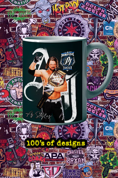 AJ STYLES 11oz Mug featuring Pro Wrestling Superstar - AJ Styles | Wrestling Fan Gift - WWE Legend Design | Custom Coffee Cup Merch - Wrestling Fanatic Collectible