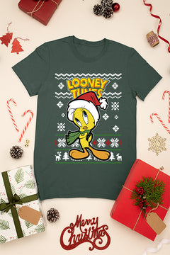 UGLY Tweety Festive Folly Christmas T-Shirt | Looney Tunes Retro Cartoon | N