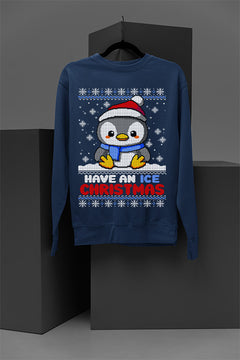 Have an Ice Christmas | Christmas Ugly Design | Penguin Era | Holiday Sweatshirt