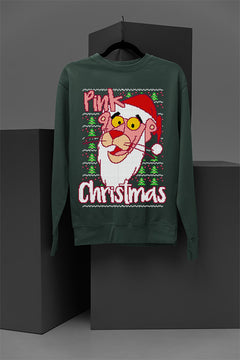 UGLY Retro Pink Panther Christmas Sweatshirt | Pink Panther Pink Christmas Sweatshirt | 60s Style