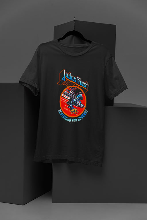 Judas Priest Screaming For Hungary | Vintage Metal Band Tee | Retro 80s Rock Fashion | Classic British Heavy Metal Clothing