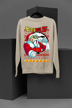 UGLY Roshi Christmas Chaos | Dragon Ball Z Santa Sweatshirt | Festive Anime Wear | Retro