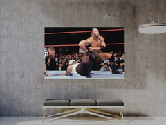 WWE Attitude Era Premium Gloss Poster | The Rock Sharp Shooter on Mankind | Iconic WWE Attitude Era Design | Wrestling Fan Merch | Decor for WWE Enthusiasts | Collectible Fan Art.