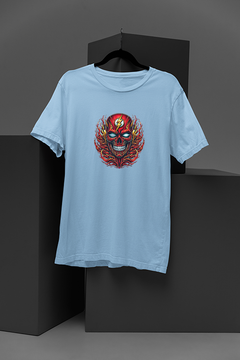 "Speedster Style: The Flash Robotic Skull Graphic Tee | DC Comics Fan Fashion | Edgy Superhero Shirt"