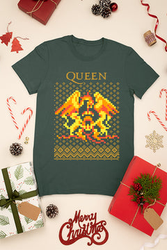 UGLY Retro Queen Band Logo Christmas T-Shirt | Vintage 70s Glam Rock | Bohemian