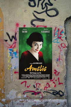 Amelie Audrey Tautou Premium Gloss Poster | French Film Character Design | Vintage Movie Art Print