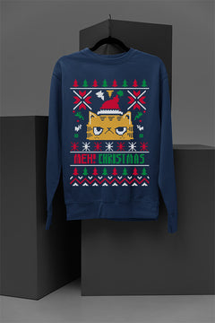 UGLY Meh! Christmas Cat | Vintage Christmas | Retro Era | Festive Feline | Quir