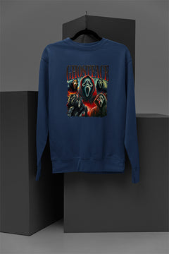 Horror | Ghostface Killer Cozy Pullover | Scary Movie Warm Sweatshirt | Halloween