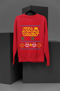 UGLY Galactic Festivities Star Wars Logo & Storm Troopers Sweatshirt | Christmas | Star Wars Era