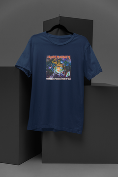 Iron Maiden World Piece Tour 1983 | Vintage Band Tee Inspired by Heavy Metal Legends | 1980s Rock Music Fashion | Retro Iron Maiden Concert Shirt | Limited Edition Rock Band T-shirt | Iconic Iron Maiden World Piece Tour Merchandise | Iron