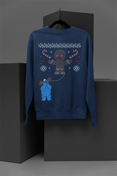 UGLY Festive Cookie Monster Christmas Sweatshirt | Retro Holiday Splurge | 90s Nost