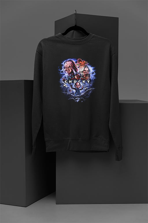 Horror | Bride of Chucky Cozy Pullover Sweatshirt | Classic Horror Film Warm Top | Halloween