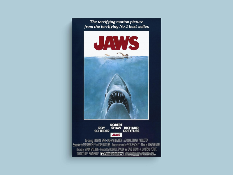 Jaws Canvas Print | Film Poster Art | Great White Shark Movie | Peter Benchley | Roy Scheider - Chief Brody Art Print