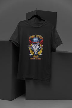 Lynryd Skynrd Support Southern Rock Band Tee | Vintage 70s Style | Retro Music Shirt | Inspired by Lynryd Skynrd | Rock 'n' Roll Fashion | Classic Southern Rock Gear | Distressed Graphic Design | Retro