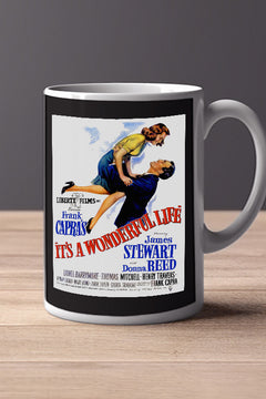 It's a Wonderful Life 11oz Mug | Film Memorabilia | It's a Wonderful Life | Vintage Poster | Lead Actor's Name Mug