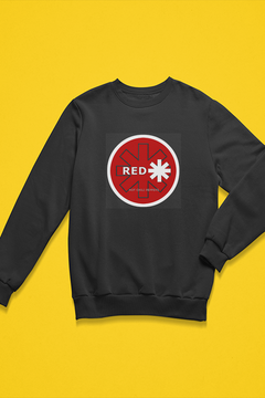 Red Hot Chilli Peppers Band Logo | Vintage Rock Band Sweatshirt | Chili Peppers Fan Apparel | Retro Alternative Clothing | 90s Music Inspired Merch | Funk Rock Iconography | RHCP Logo Tribute Top | Indie Grunge Style Jumper |