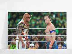 Wrestlemania 40 Canvas Print | The Rock And John Cena Staredown Design | Wrestling Fan Art Décor | WWE Wrestlemania Memorabilia | Sport Entertainment Wall Art | Iconic Wrestling Legends Photo Print