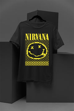 UGLY Classic Nirvana Band Logo & Iconic Smiley Face Christmas Tee | Grunge Style |