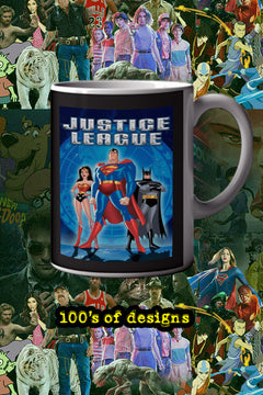 Justice League 11oz Mug | DC Comics | Superman, Batman, Wonder Woman | TV Show Poster Design