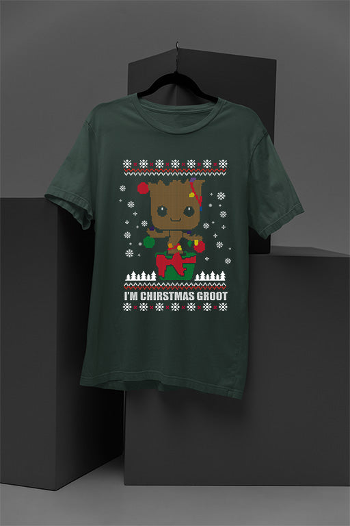 UGLY Marve Baby Groot I Am Christmas Groot | Marvel Christmas Tee | Holiday Funny Shirt