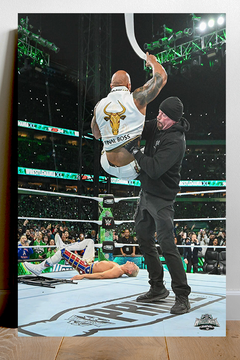 WWE Wrestlemania 40 Premium Gloss Poster | Undertaker Chokeslams The Rock | Wrestlemania 40 Design