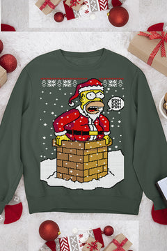 UGLY Santa Homer Simpson | Christmas Ugly Designs | Chimney Stuck Santa | Retro 90