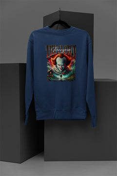Horror | Pennywise Cozy Pullover Sweatshirt | Clown Movie Fan Apparel | Warm Halloween Top