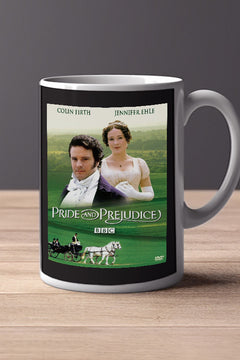 Pride and Prejudice 11oz Mug | TV Show Poster Design | Mr. Darcy and Elizabeth | Gift for Fans | Unique Home Decor