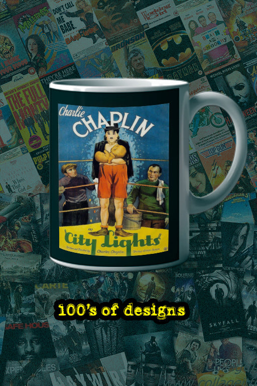 City Lights 11oz Mug | Film Memorabilia | Charlie Chaplin | Movie Poster Design