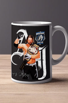AJ STYLES 11oz Mug featuring Pro Wrestling Superstar - AJ Styles | Wrestling Fan Gift - WWE Legend Design | Custom Coffee Cup Merch - Wrestling Fanatic Collectible