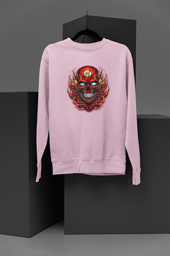 "The Flash Robotic Skull Sweatshirt | DC Comics Inspired Graphic Tee | Hipster Streetwear Jumper | Trendy Superhero Fashion | Unique Urban Clothing"