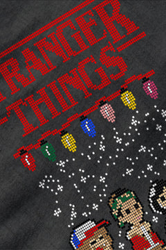 KIDS UGLY Christmas Lights Upside Down Stranger Things Tee | Kids Christmas Ugly Design |