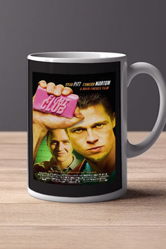 Fight Club 11oz Mug | Film Memrobillia Fight Club Poster Design - Brad Pitt & Edward Norton