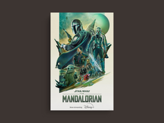 The Mandalorian Canvas Print | Sci-Fi TV Show | Baby Yoda | Space Western Art