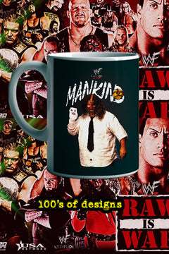 MANKIND 11oz Mug | WWE Mick Foley MANKIND Design | Wrestling Fan Collector Item