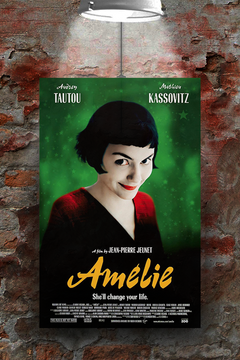 Amelie Audrey Tautou Premium Gloss Poster | French Film Character Design | Vintage Movie Art Print