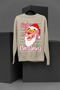 UGLY Retro Pink Panther Christmas Sweatshirt | Pink Panther Pink Christmas Sweatshirt | 60s Style