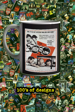 High and Low 11oz Mug | Film Memorabilia High and Low | Poster Design | Vintage Movie | Collectible Item | Retro Cinema Merchandise | Unique Gift