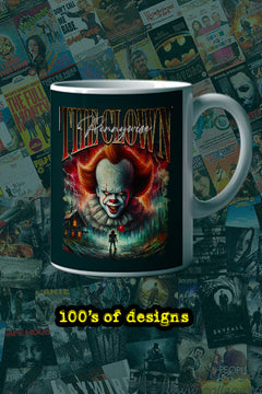 Halloween Pennywise 11oz Mug | Horror Film Poster Design Mug | Scary Clown Collectible Cup | Creepy Merchandise Decor