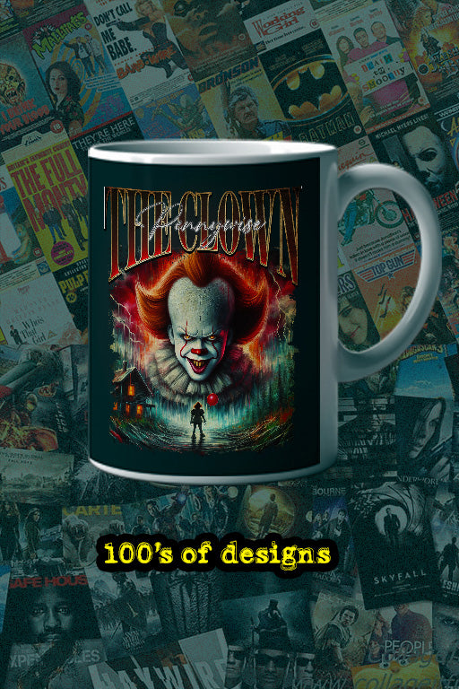 Halloween Pennywise 11oz Mug | Horror Film Poster Design Mug | Scary Clown Collectible Cup | Creepy Merchandise Decor