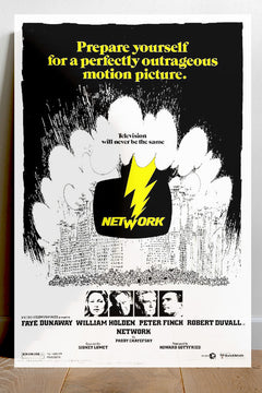 Network Peter Finch | Gloss Wall Art | Iconic Movie Poster | Cinematic Home Décor | Film Lover Gift | Classic Film Print | Network Poster for Fans | Retro Movie Memorabilia | 70s Cinema Artwork | Stylish Wall Design