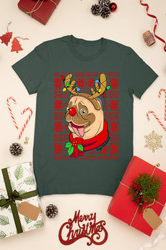 UGLY Pugy Christmas Vintage Sweater | Funny Pug Christmas Tee | Retro Christmas Ugly