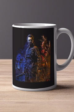 Horror Film Michael Myers and Freddie Kruger 11oz Mug | Scary Movie Lover's Cup