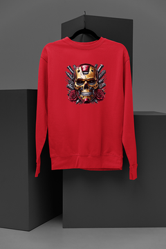 "Iron Man Inspired Metallic Skull Sweatshirt | Marvel Merch Apparel"