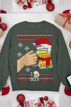 UGLY Festive Cheers: I Love Beer | Christmas Cheer | Ugly Sweater Design | Retro