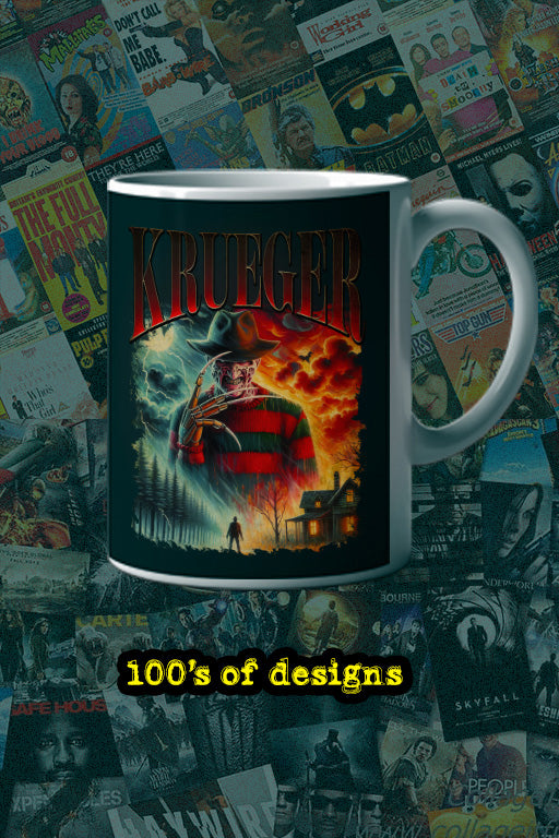 Halloween Freddy Krueger 11oz Mug | Horror Film Poster Design | Scary Movie Collectible GrillzSellerProducts