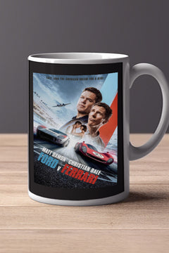 Ford V Ferrari 11oz Mug | Film Memorabilia | Ford V Ferrari Design | Matt Damon Christian Bale