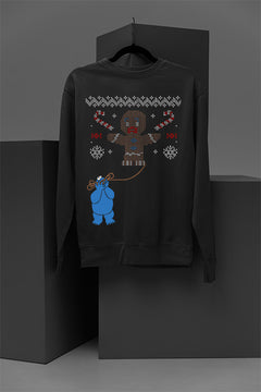 UGLY Festive Cookie Monster Christmas Sweatshirt | Retro Holiday Splurge | 90s Nost