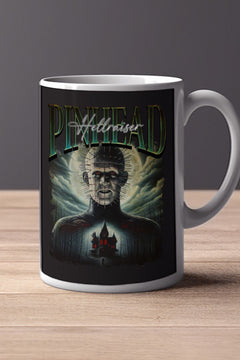 Halloween Pinhead 11oz Mug | Horror Film Collector's Item | Creepy Pinhead Design Mug | Horror Movie Memorabilia Mug